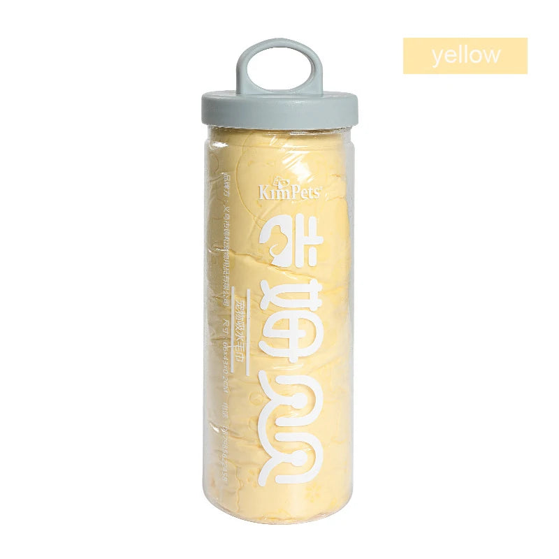 Quick-Dry Synthetic Deerskin Pet Bath Towel - Super Absorbent, Lint-Free, Soft & Includes Storage Bucket