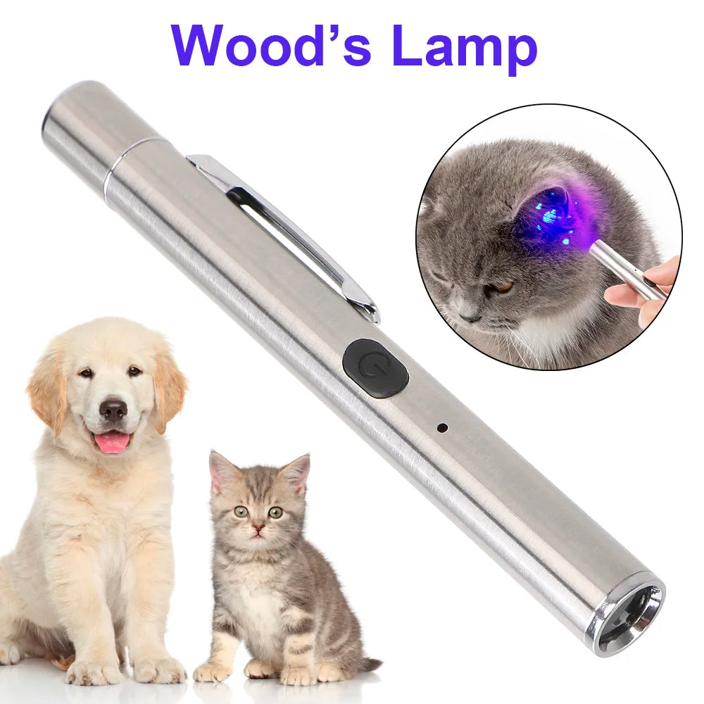 Skin Ultraviolet Light Cat Moss Tinea Light Pet Fungus Detection Wood's Lamp UV Flashlight 365 UV Black Mirror Waterproof