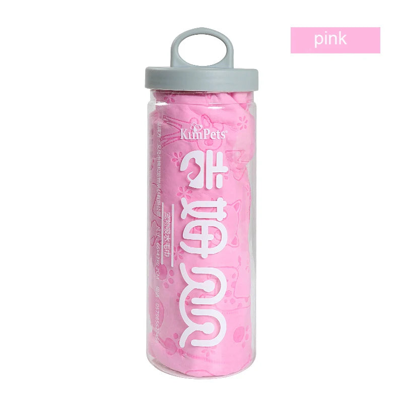 Quick-Dry Synthetic Deerskin Pet Bath Towel - Super Absorbent, Lint-Free, Soft & Includes Storage Bucket