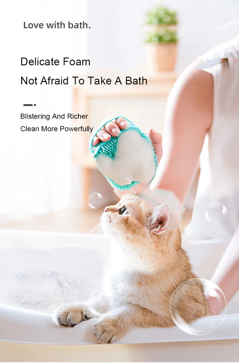Pet Bathing Brush Soft Silicone Massager Shower Gel Bathing Brush Clean Tools Comb Dog Cat Cleaning Grooming Supplies