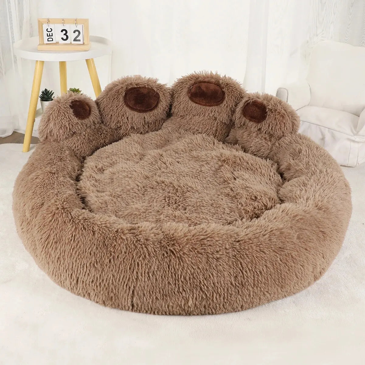 Dog Bed Cat Pet Sofa Cute Bear Paw Shape Comfortable Cozy Pet Sleeping Beds For Small Medium Large Soft Fluffy Cushion Dog Bed