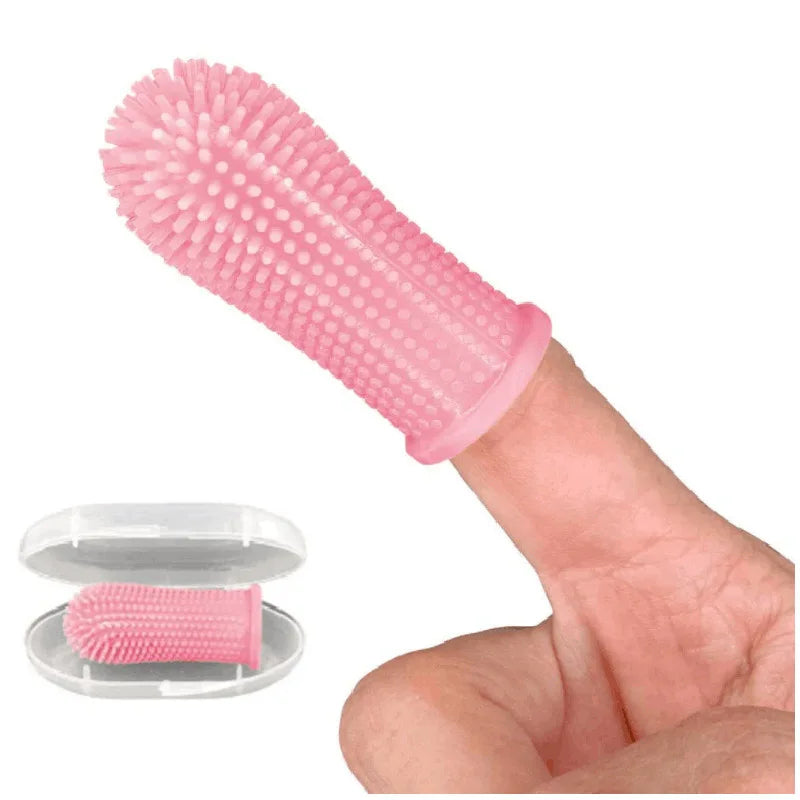 Pet Finger Toothbrush Dog Super Soft Teeth Cleaning Bad Breath Care Nontoxic Silicone Tooth Brush Tool Dog Cat Cleaning Supplies