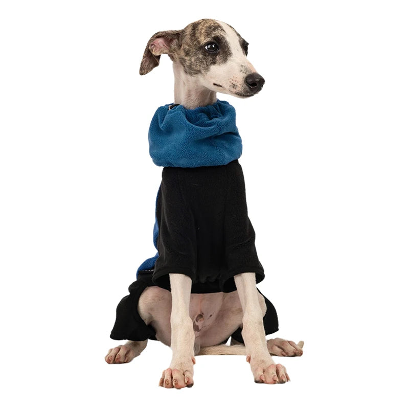Winter Dog Jacket Italian Greyhound Whippet Vest Warm Dog Coat Wind-proof Polar Fleece High Collar Detachable Dog Clothes