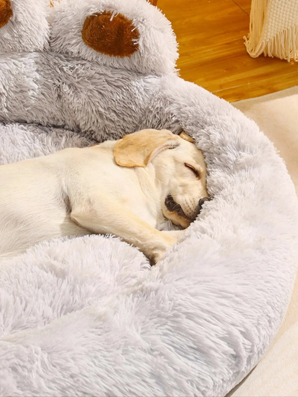 Dog Bed Cat Pet Sofa Cute Bear Paw Shape Comfortable Cozy Pet Sleeping Beds For Small Medium Large Soft Fluffy Cushion Dog Bed