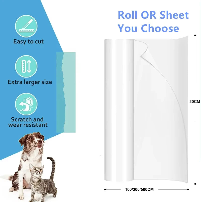 Cat Scratch Deterrent Tape Furniture Protectors From Cats Transparent Self-Adhesive Pet Training Tape for Sofa Furniture Sticker