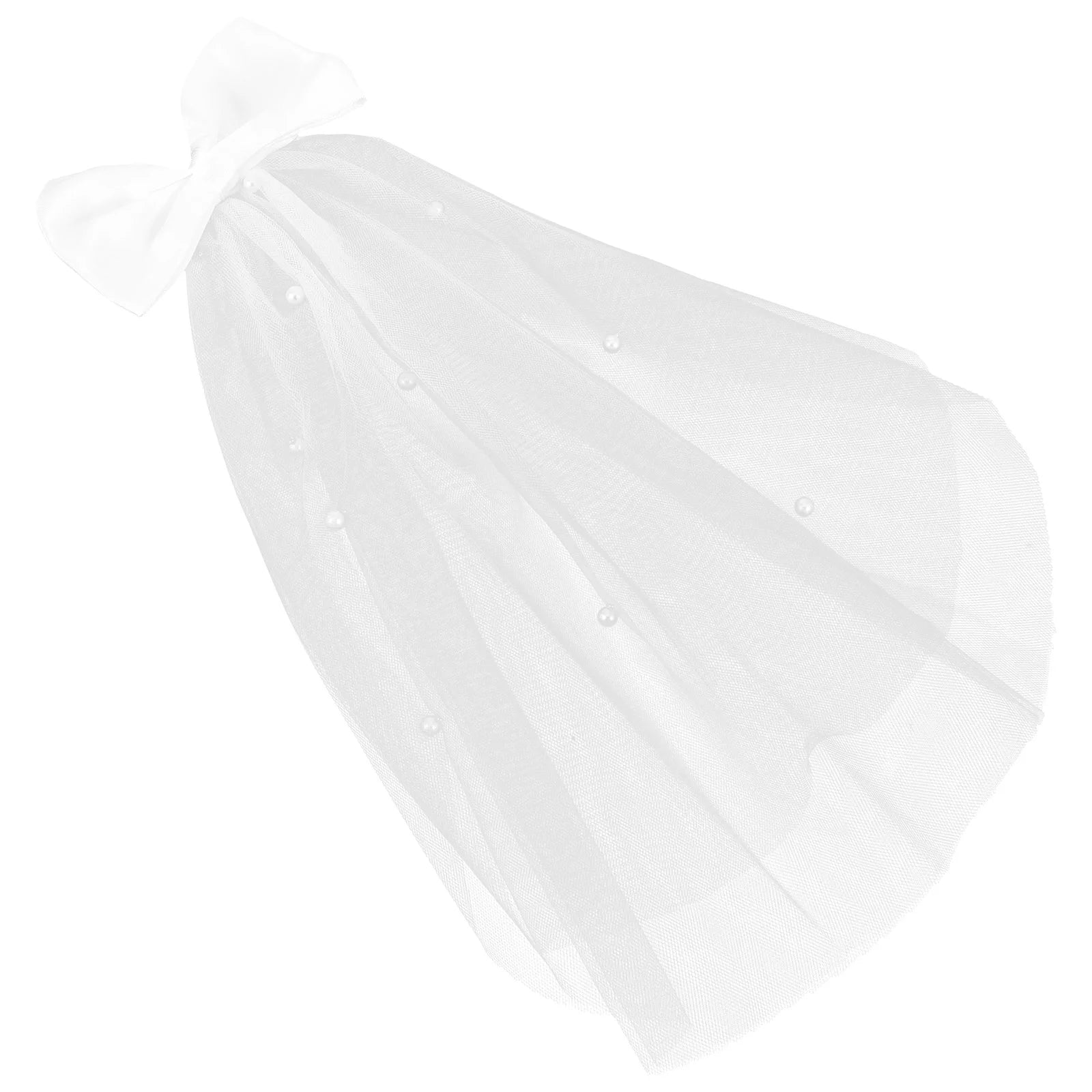 Elegant Gauze Bow Veil Pet Butterfly Ribbon Headwear Dog Bride Wedding Headdress Soft Comfortable Accessory For Party