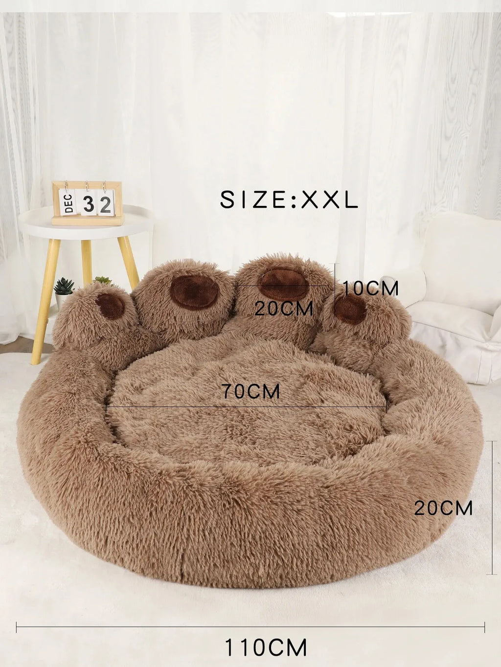 Dog Bed Cat Pet Sofa Cute Bear Paw Shape Comfortable Cozy Pet Sleeping Beds For Small Medium Large Soft Fluffy Cushion Dog Bed