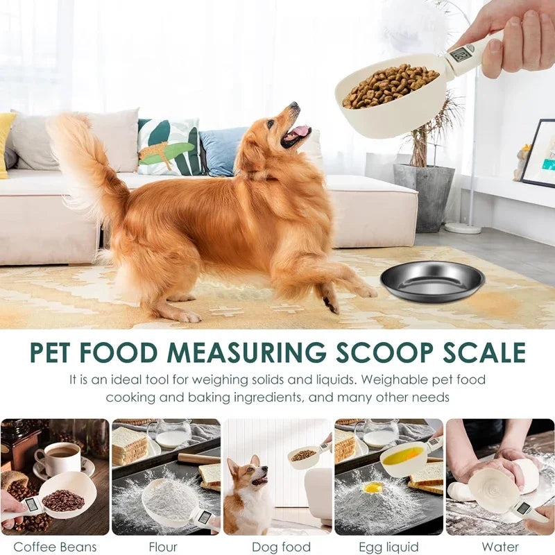 Pet Food Scale LCD Electronic Precision Weighing Tool Dog Cat Feeding Food Measuring Spoon Digital Display Kitchen Scale