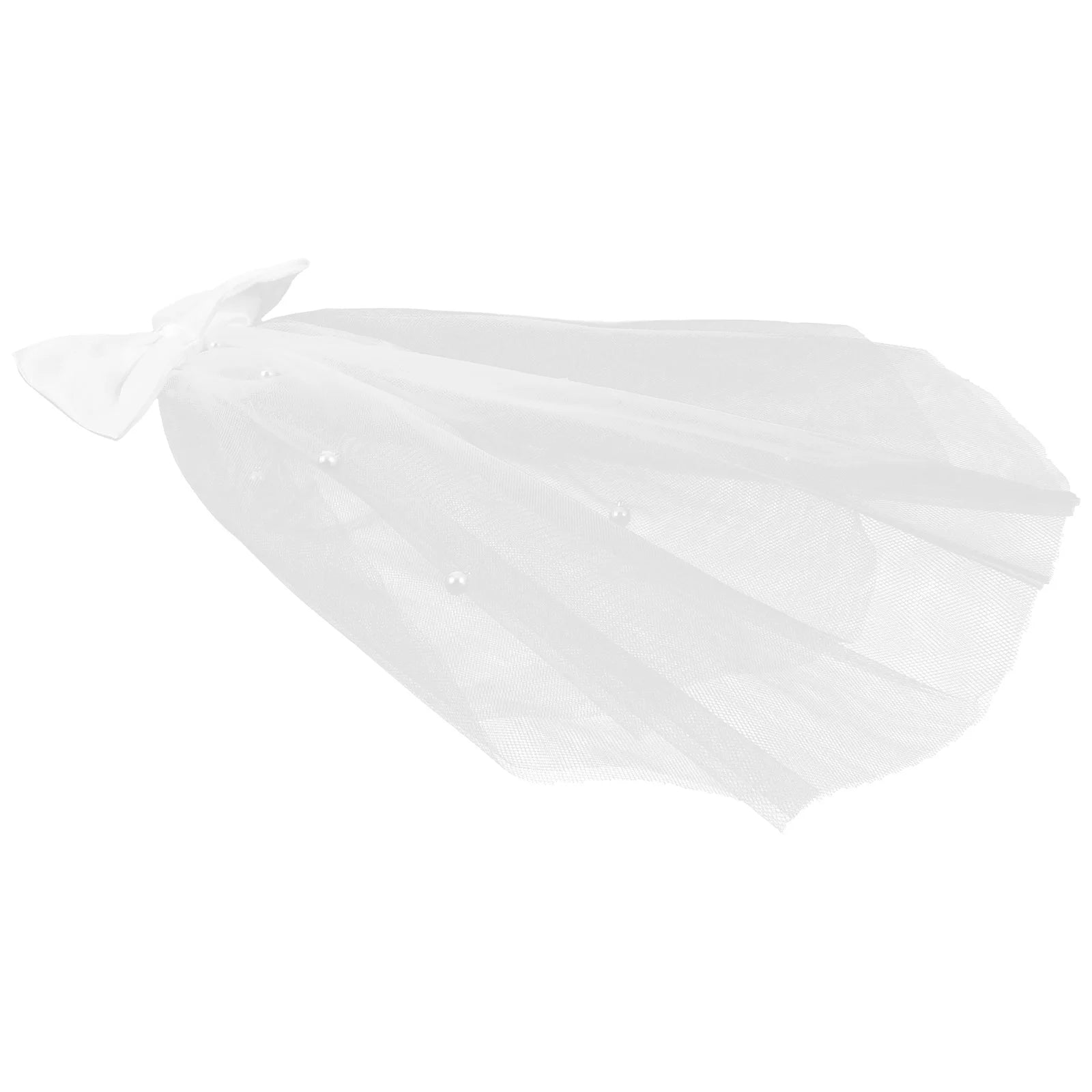 Elegant Gauze Bow Veil Pet Butterfly Ribbon Headwear Dog Bride Wedding Headdress Soft Comfortable Accessory For Party