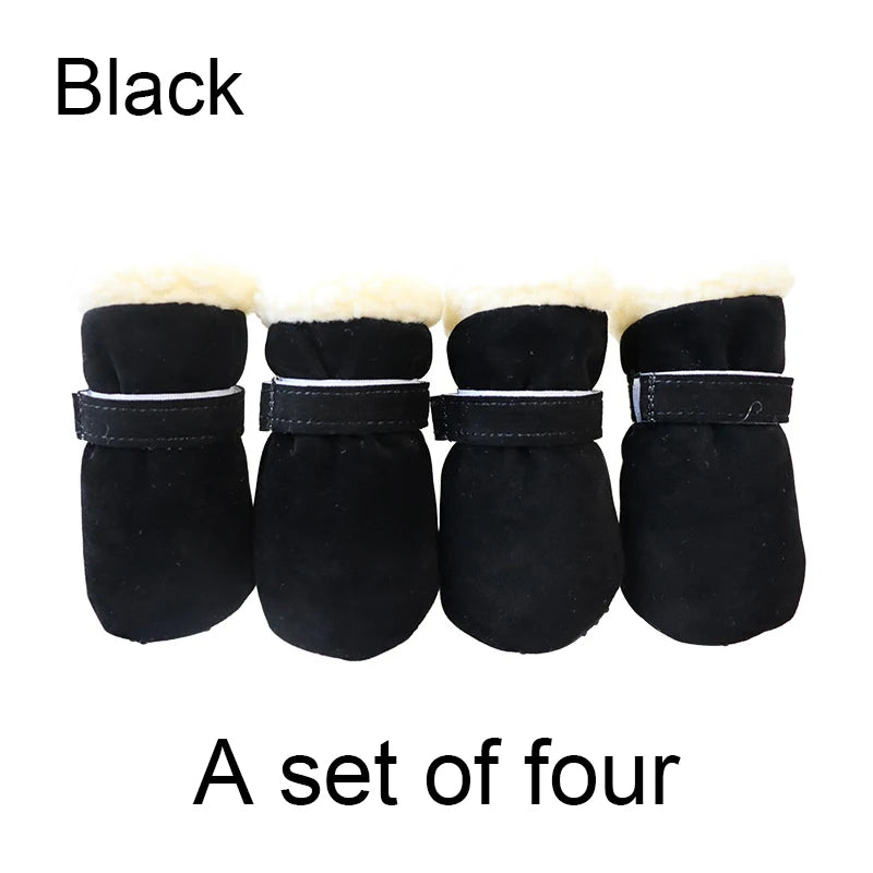 4Pcs Winter Waterproof Warm Pet Accessories Dog Socks Bootie Pet Dog Shoes Non-slip for Small Breeds Dogs Puppy Outdoor Walking