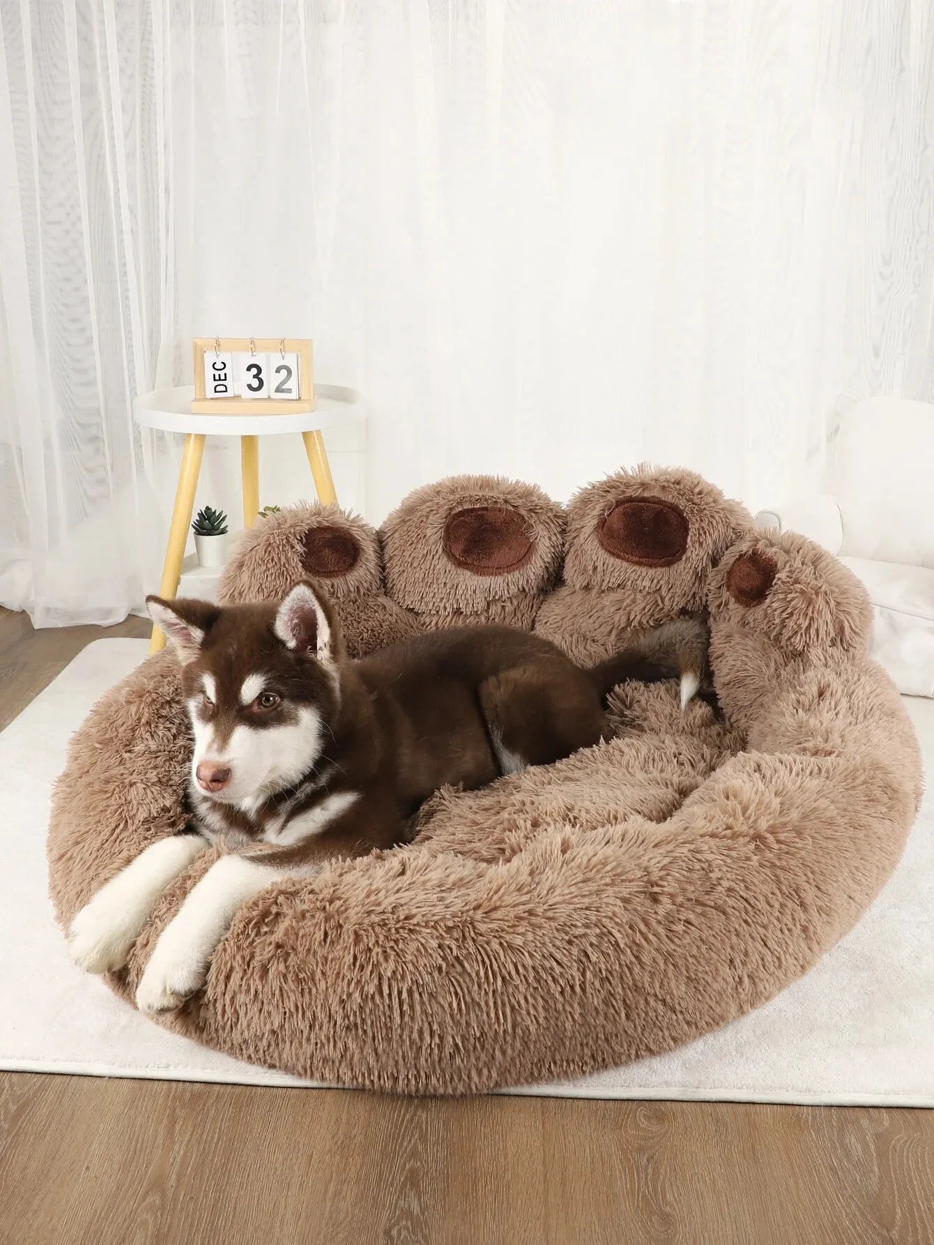 Dog Bed Cat Pet Sofa Cute Bear Paw Shape Comfortable Cozy Pet Sleeping Beds For Small Medium Large Soft Fluffy Cushion Dog Bed