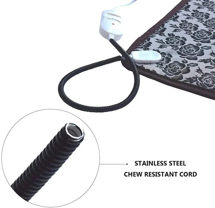 Pet Heated Mat Dog Temperature Adjustable Dog Heating Pad Waterproof Electric Heating Pad Timer Dog Sleeping Supply waterproof ﻿