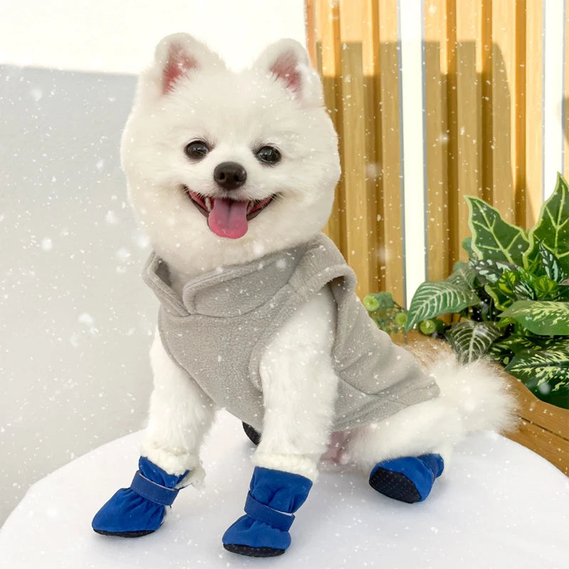 4Pcs Winter Waterproof Warm Pet Accessories Dog Socks Bootie Pet Dog Shoes Non-slip for Small Breeds Dogs Puppy Outdoor Walking