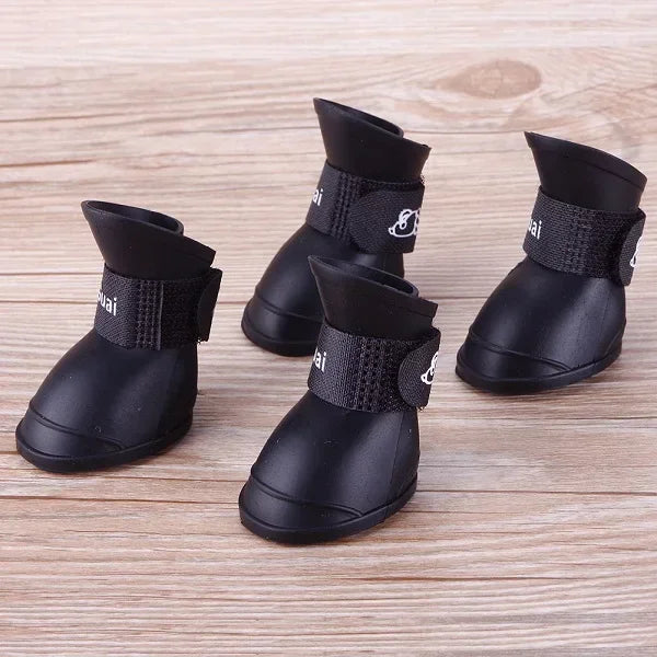 4PCS/SET Dog Boots for Small Dogs   Pet Dog Shoes Waterproof Pet Rain Shoes for Dog Puppy Rubber Boots Durable Shoes