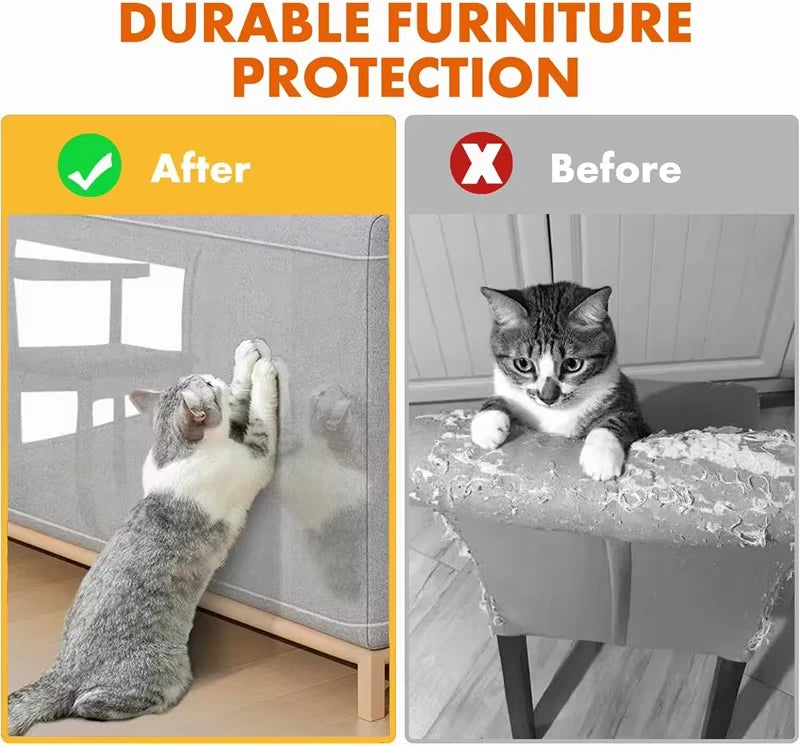 Cat Scratch Deterrent Tape Furniture Protectors From Cats Transparent Self-Adhesive Pet Training Tape for Sofa Furniture Sticker
