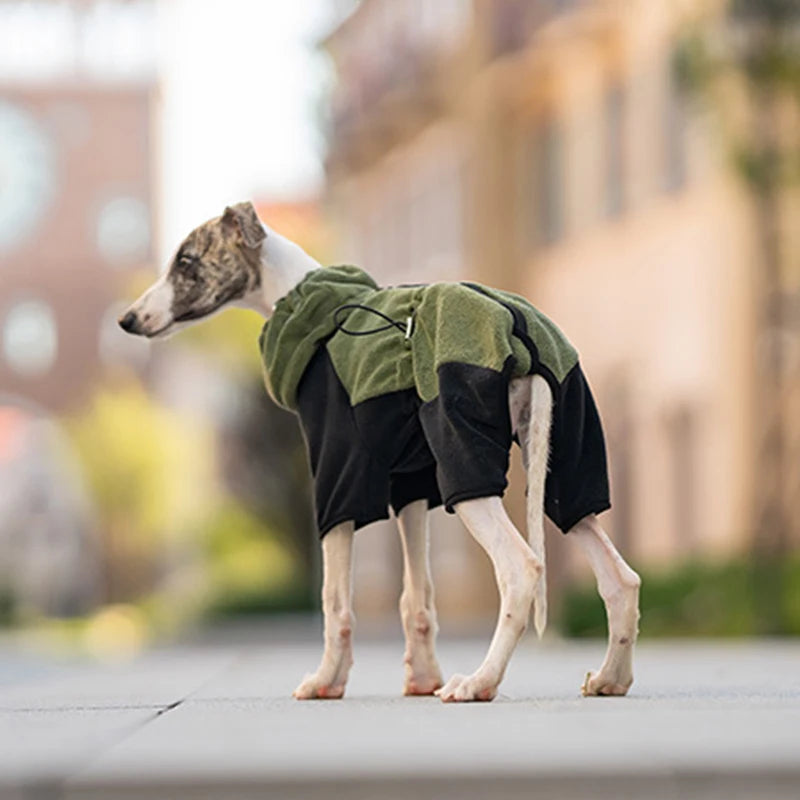 Winter Dog Jacket Italian Greyhound Whippet Vest Warm Dog Coat Wind-proof Polar Fleece High Collar Detachable Dog Clothes