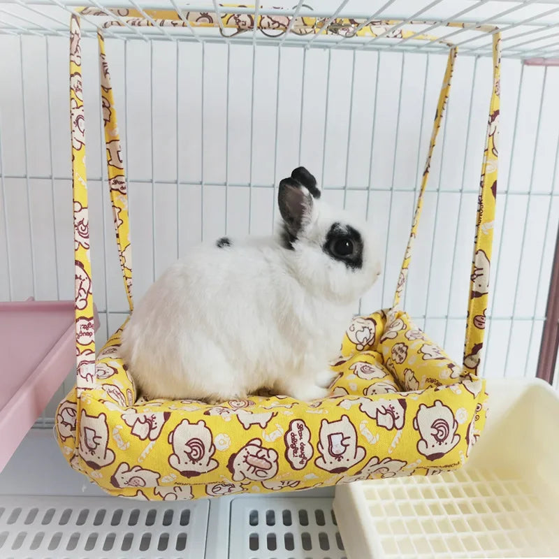 Warm Rabbits Bunny House Winter Small Pet Hammock Plush Hamster Guinea Pig Cage Hanging Bed Swing Nest Climb Toys Pet Supplies
