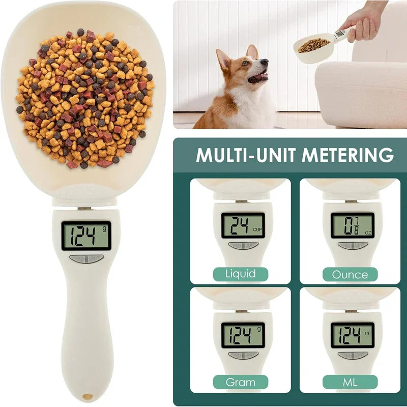 Pet Food Scale LCD Electronic Precision Weighing Tool Dog Cat Feeding Food Measuring Spoon Digital Display Kitchen Scale