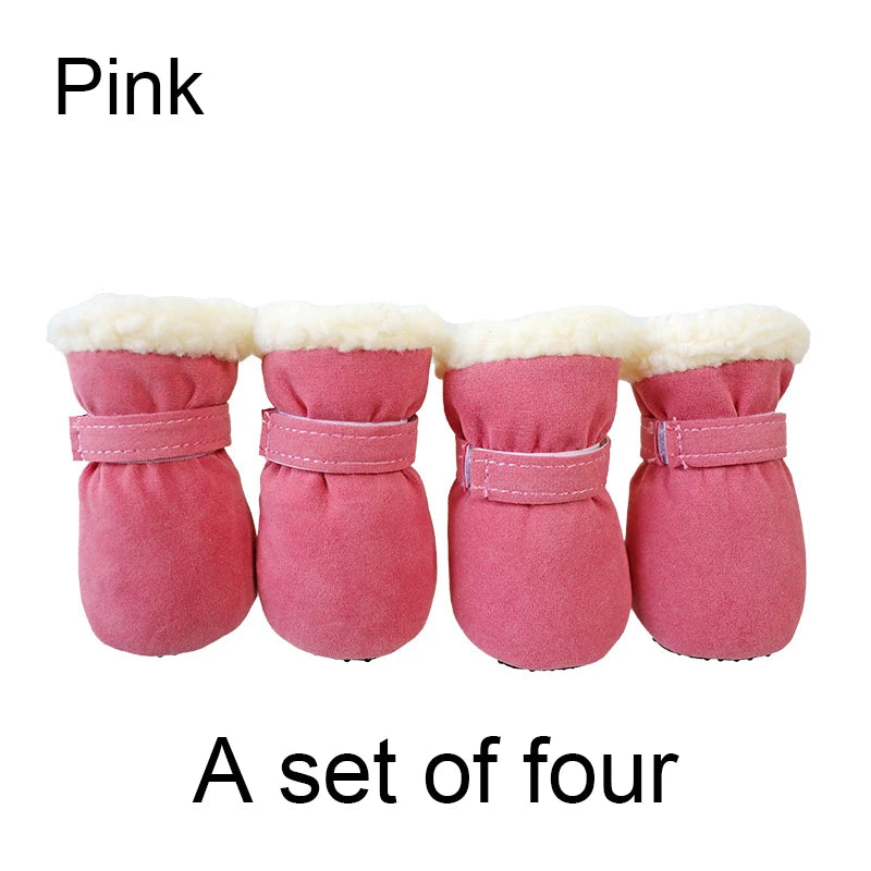 4Pcs Winter Waterproof Warm Pet Accessories Dog Socks Bootie Pet Dog Shoes Non-slip for Small Breeds Dogs Puppy Outdoor Walking