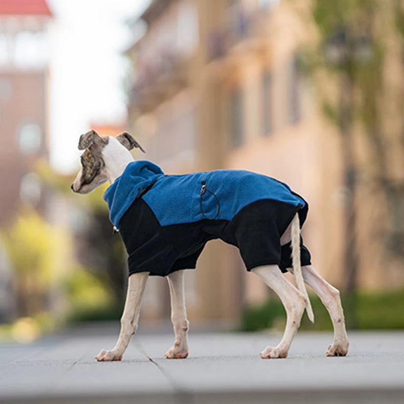 Winter Dog Jacket Italian Greyhound Whippet Vest Warm Dog Coat Wind-proof Polar Fleece High Collar Detachable Dog Clothes
