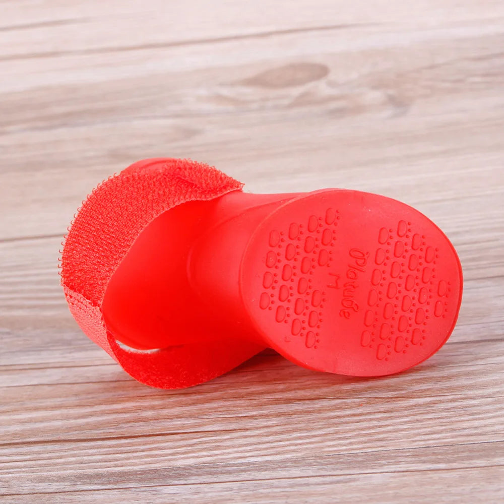 4PCS/SET Dog Boots for Small Dogs   Pet Dog Shoes Waterproof Pet Rain Shoes for Dog Puppy Rubber Boots Durable Shoes