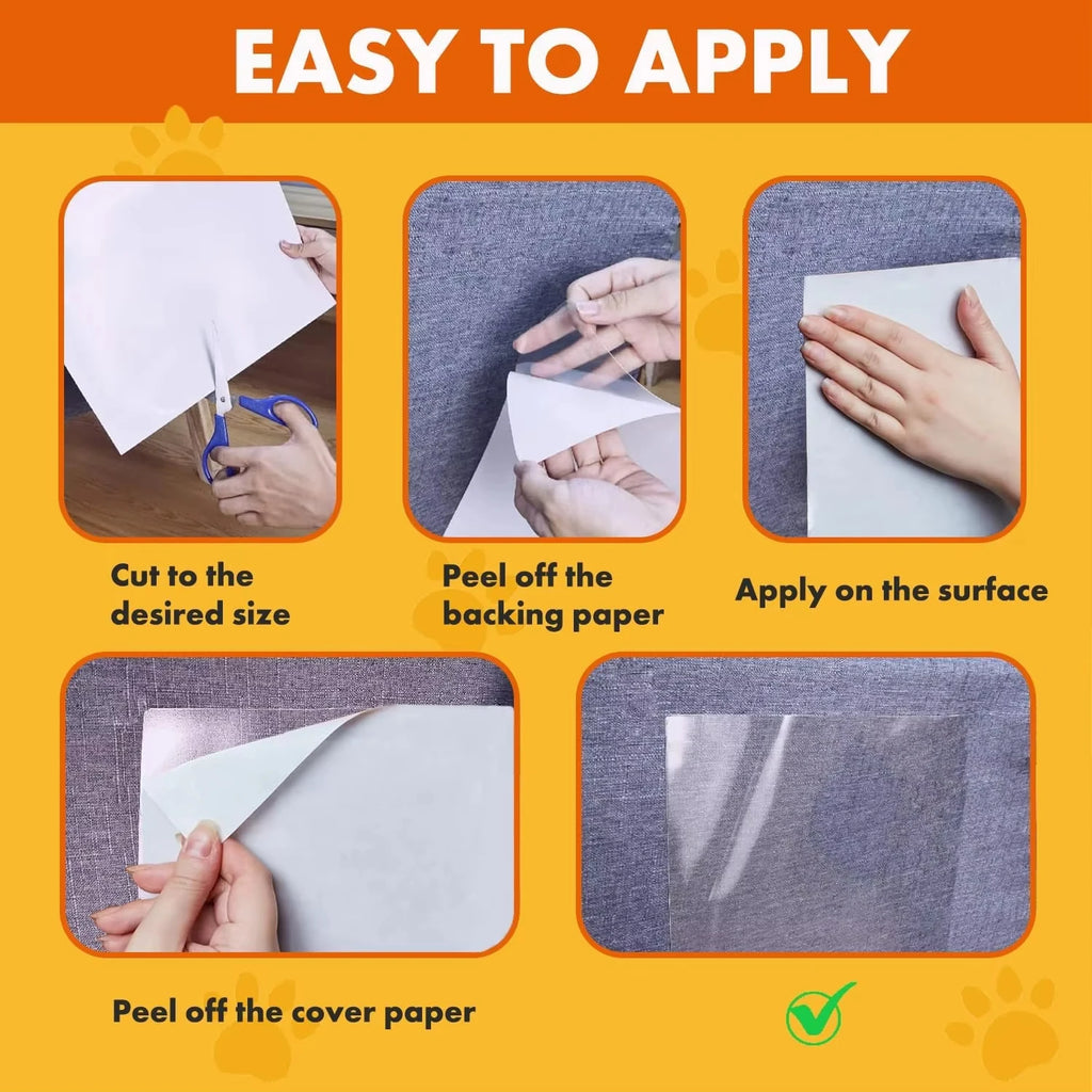 Cat Scratch Deterrent Tape Furniture Protectors From Cats Transparent Self-Adhesive Pet Training Tape for Sofa Furniture Sticker