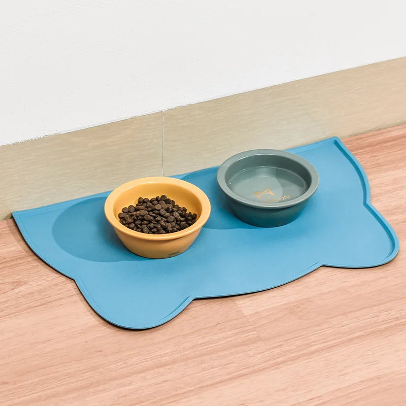 Pet Silicone Placemat Solid Color Feeding Drinking Mat Leak Proof Food Pads For Cats Easy Cleaning Durable Pet Accessories