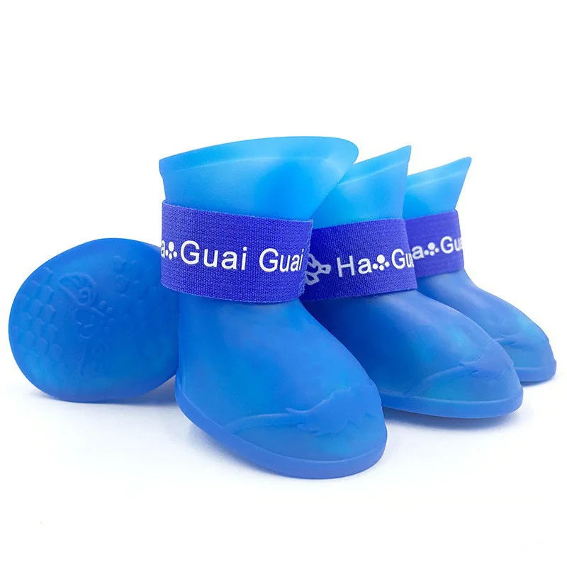 4Pc/Set Pet WaterProof Rainshoe Anti-slip Rubber Boots for Chihuahua Outdoor Footwear Socks Dog Ankle Boots Pet Accessories
