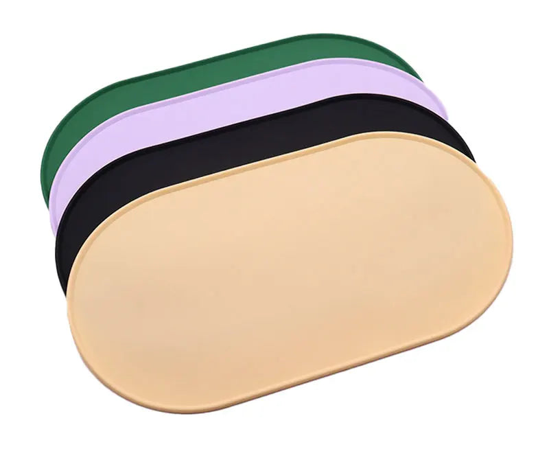 Silicone Pet Bowl Mat Placemat Waterproof Prevent Spills Dog Cat Food Feeding Pad Kitten feeding Pet Bowl tray Mats