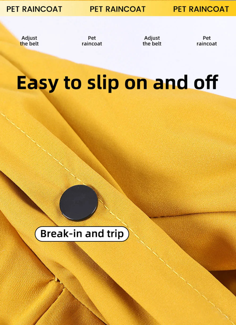 Dog Raincoat Waterproof Dog Rain Jacket with Hood Reflective Dog Rain Coat with Leash Hole Lightweight Waterproof Puppy Clothes