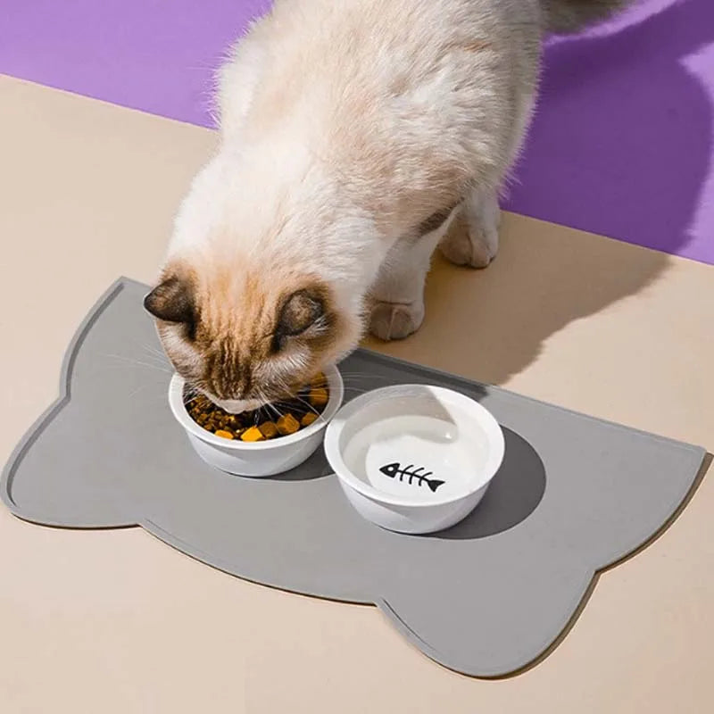 Pet Silicone Placemat Solid Color Feeding Drinking Mat Leak Proof Food Pads For Cats Easy Cleaning Durable Pet Accessories
