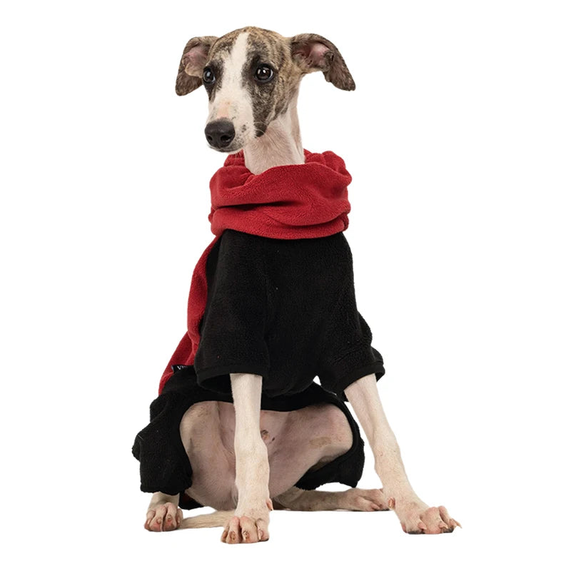 Winter Dog Jacket Italian Greyhound Whippet Vest Warm Dog Coat Wind-proof Polar Fleece High Collar Detachable Dog Clothes