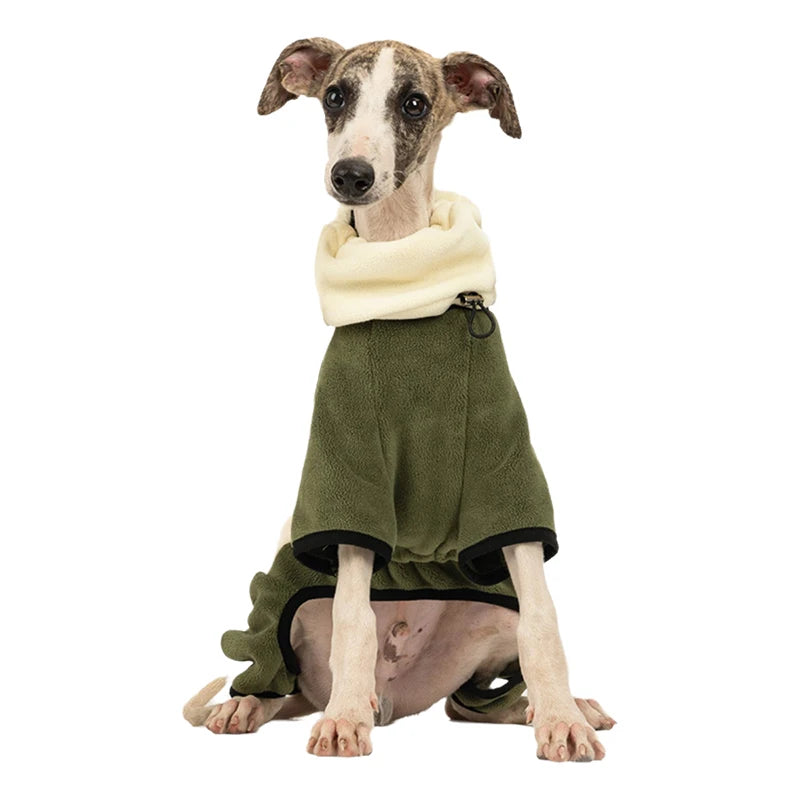 Winter Dog Jacket Italian Greyhound Whippet Vest Warm Dog Coat Wind-proof Polar Fleece High Collar Detachable Dog Clothes