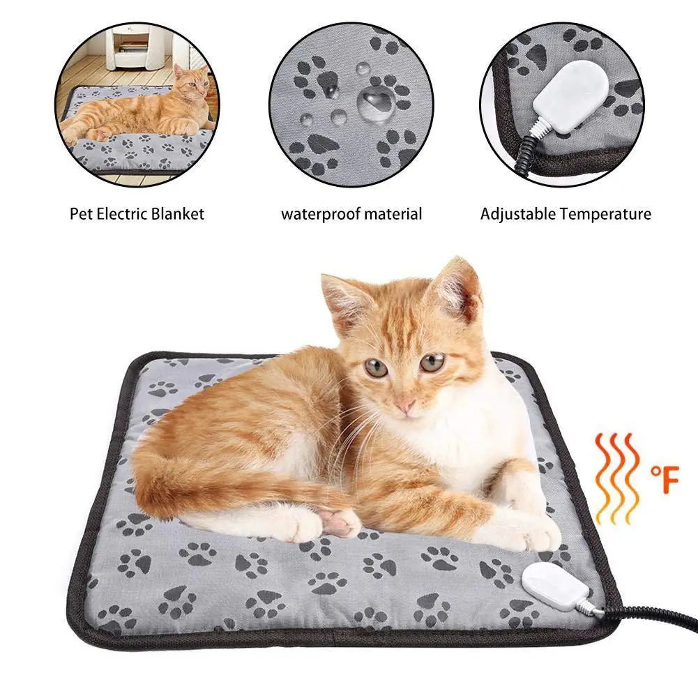 Pet Heated Mat Dog Temperature Adjustable Dog Heating Pad Waterproof Electric Heating Pad Timer Dog Sleeping Supply waterproof ﻿