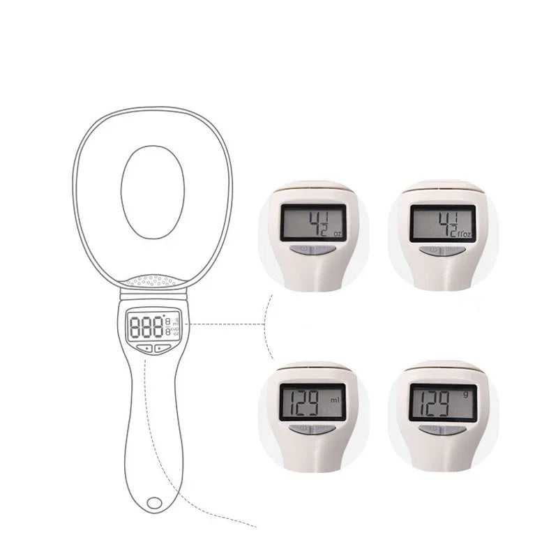 Pet Food Scale LCD Electronic Precision Weighing Tool Dog Cat Feeding Food Measuring Spoon Digital Display Kitchen Scale