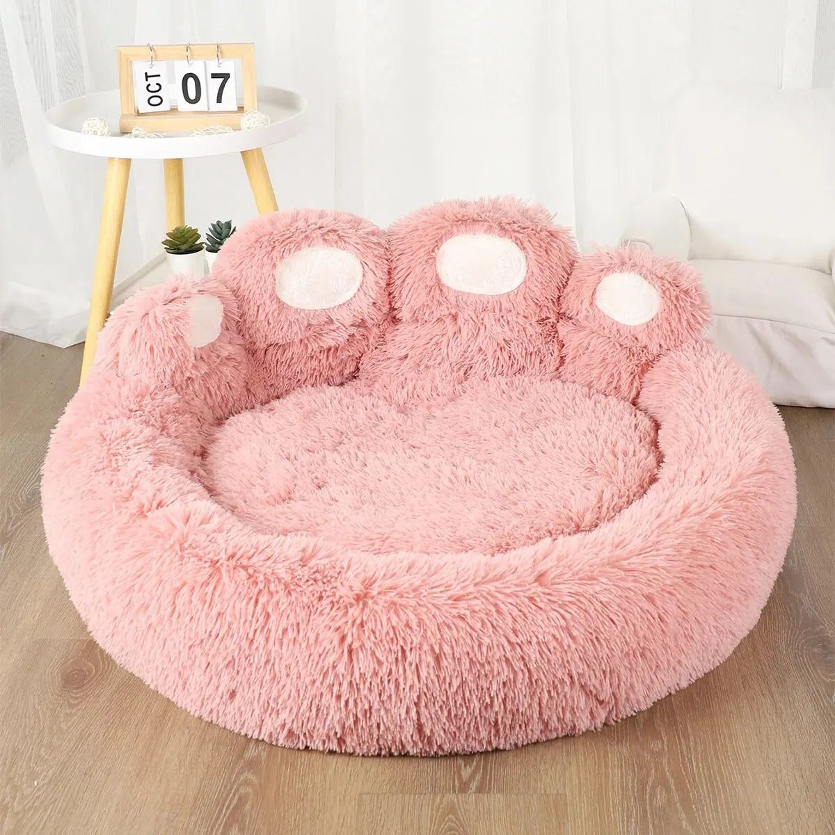 Dog Bed Cat Pet Sofa Cute Bear Paw Shape Comfortable Cozy Pet Sleeping Beds For Small Medium Large Soft Fluffy Cushion Dog Bed