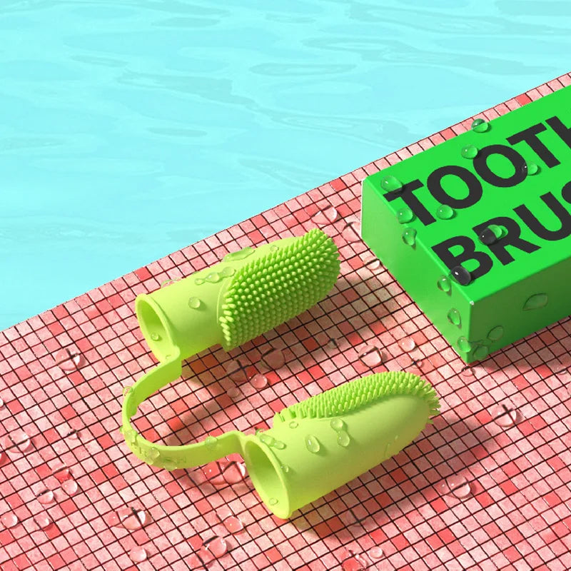 Pet Finger Toothbrush Dog Super Soft Teeth Cleaning Bad Breath Care Nontoxic Silicone Tooth Brush Tool Dog Cat Cleaning Supplies