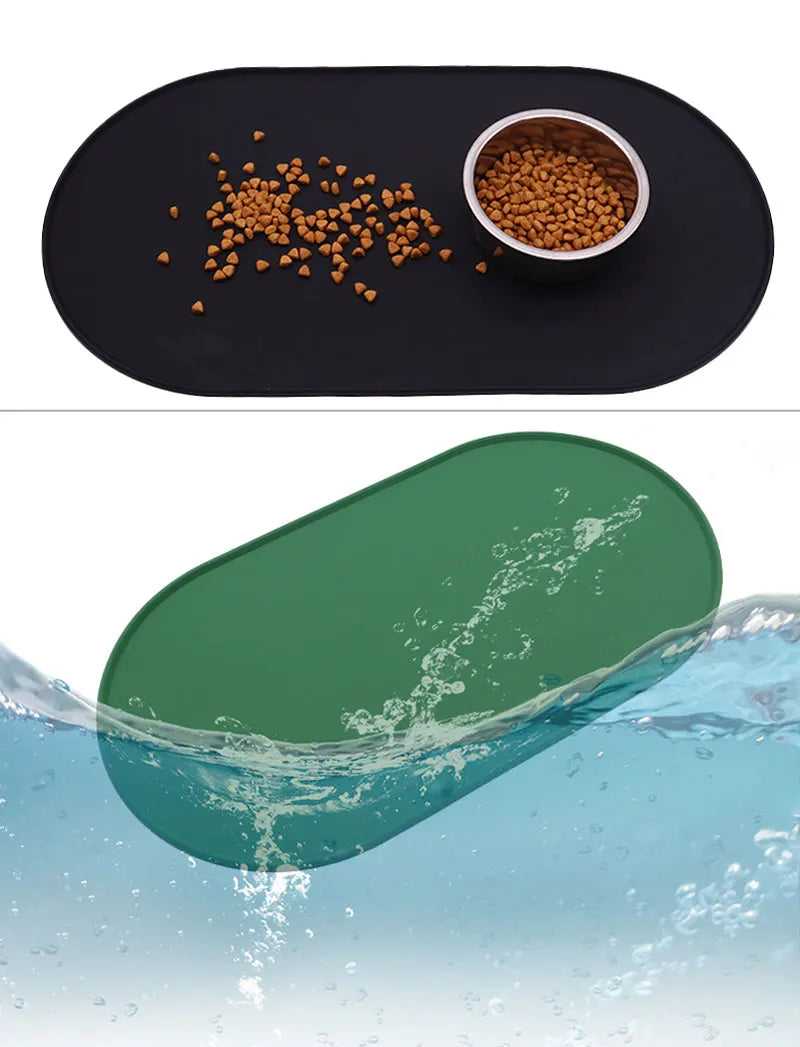 Silicone Pet Bowl Mat Placemat Waterproof Prevent Spills Dog Cat Food Feeding Pad Kitten feeding Pet Bowl tray Mats