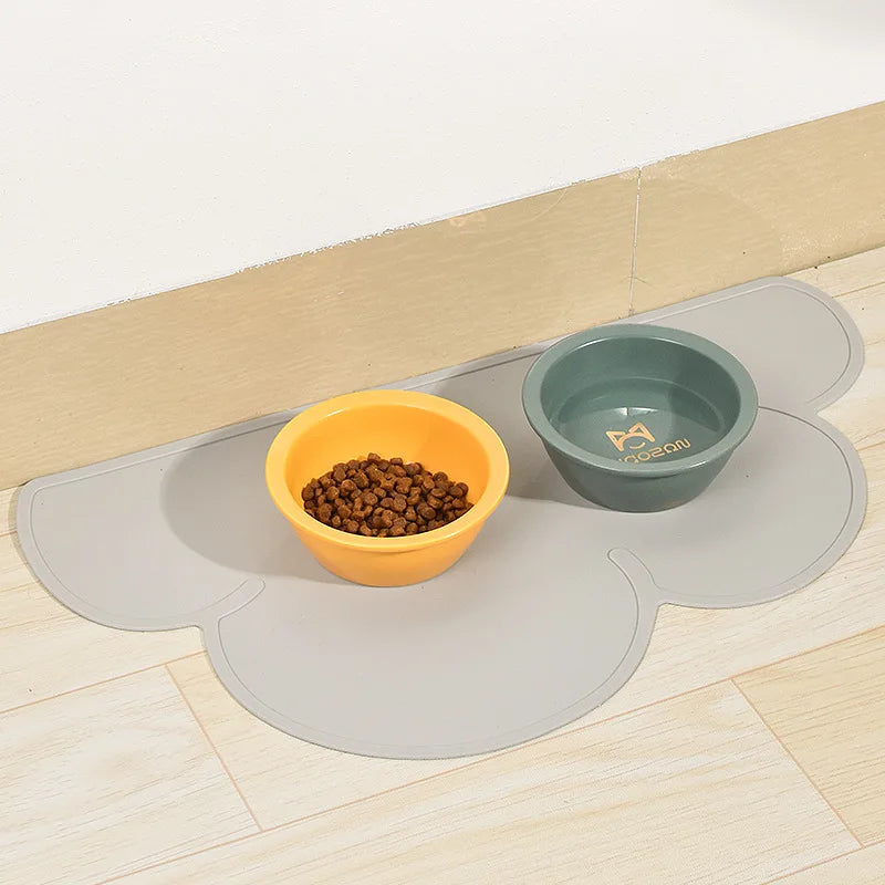 Pet Silicone Placemat Solid Color Feeding Drinking Mat Leak Proof Food Pads For Cats Easy Cleaning Durable Pet Accessories