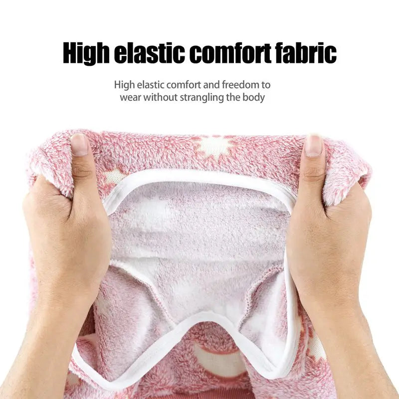 Dog Pajamas Four Legs Pet Fleece Jumpsuit Winter Warm Dog Jumpsuit Cute Pet Clothes Onesies for Medium Large Dogs Labrador Coat