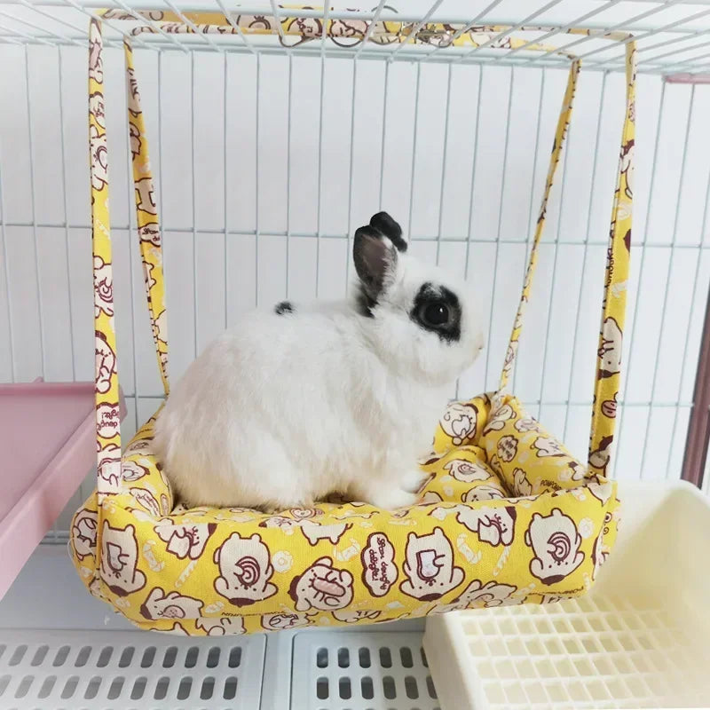 Warm Rabbits Bunny House Winter Small Pet Hammock Plush Hamster Guinea Pig Cage Hanging Bed Swing Nest Climb Toys Pet Supplies